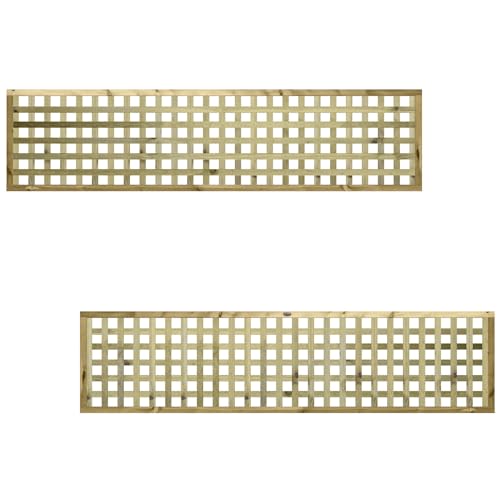 Urban Square 6x1.5ft (W: 6ft x H: 1.5ft) Fully Framed Smooth-Planed Modern Decorative Pressure-Treated Trellis Panel Thick/Strong Laths 45mm Holes Width 1828mm x Height: 452mm