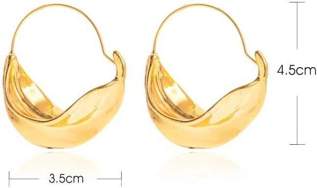 Silhouette Hoop Earrings 45mm Lightweight Geometric Hoop Earrings For Women Jewelry For Gift image 5