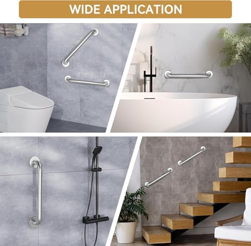 Image of Stainless Steel Wall Mounted Grab Bar, Towel Bar, Bathtub Rails, Safety Hand Support Balance Handle Bars, Bathroom Accessories for Home, Hotel (Chrome Finishing, Pack of 1)