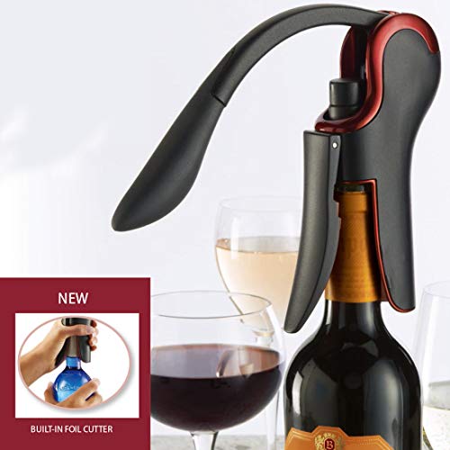 KEISSCO Wine Opener Compact Vertical Corkscrew Wine Bottle Opener with Built-in Foil Cutter - Thumbnail 3