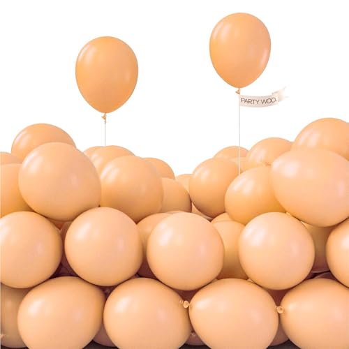 PartyWoo Nude Balloons 100pcs 5 Inch Apricot Fall Neutral Boho Latex Balloons for Jungle Safari Thanksgiving Boy Baby Shower Birthday Anniversary Neutral Woodland Themed Party Decorations Brown-Y103