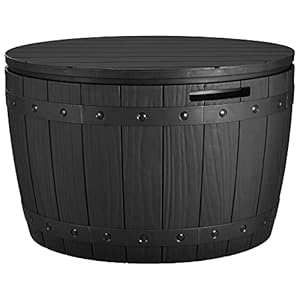YITAHOME 33 Gallon Round Deck Box, Outdoor Storage Box for Patio Furniture,Patio Table for Cushion, Pool Accessories, Waterproof Resin & Easy Assembly & Lightweight, Black YITAHOME 33 Gallon Round Deck Box Outdoor Storage Box for Patio FurniturePatio Table for Cushion Pool Accessories Waterproof Resin Easy Assembly Lightweight Black