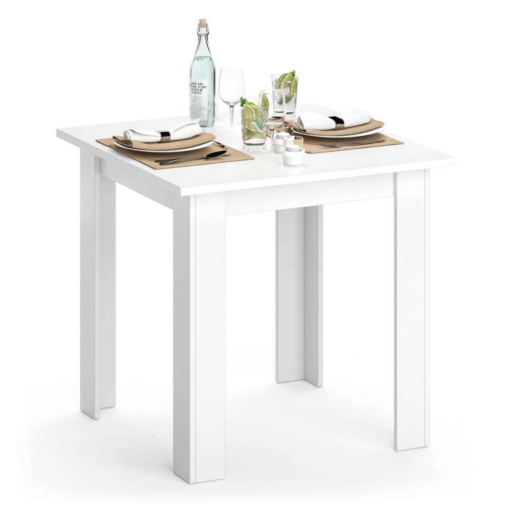 Vicco Mesa de Comedor Karlos, Blanco, 80 x 80 cm | apto para 2–4 personas para uso en el comedor