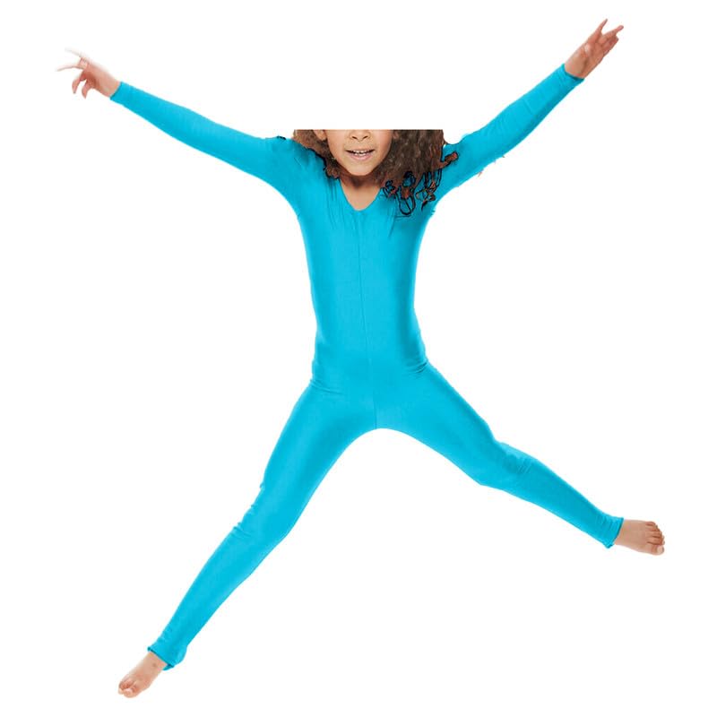 Prime Fashions Traje de Niña de Manga Larga Nailon Brillante Cuerpo Completo