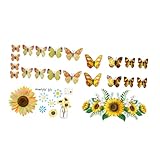 NUOBESTY 2 セット 3D 立体 蝶 ステッカー 壁 ステッカー ピンク 壁 ブルー 壁