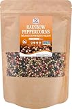 52USA Rainbow Peppercorns, 12oz, Peppercorn for Grinder Refill, Whole White Pepper corns, Red Peppercorn, Black Peppercorns, Mixed Peppercorns, Rainbow Pepper Mix