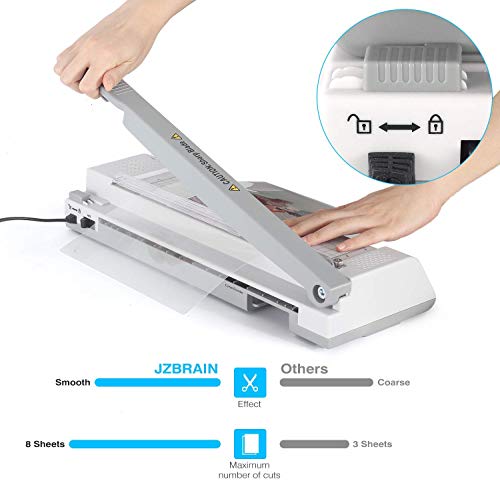 Laminating Machine, JZBRAIN Laminator Machine for A3 A4, Included 20 Laminating Sheets, Paper Cutter and Corner Rounder for Home Office School Teachers Use, Laminate up to 13 inches Wide, Gray