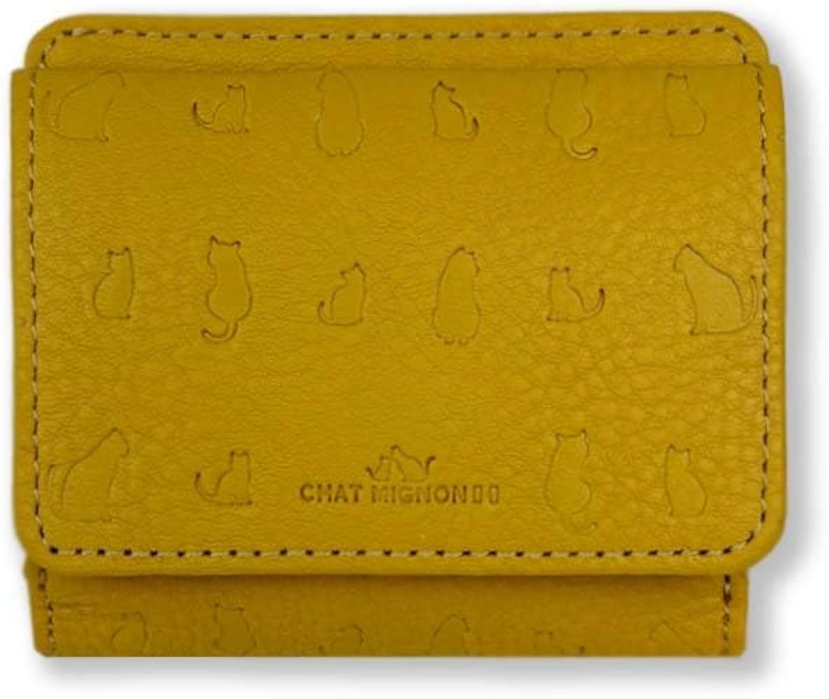 Amazon | CHAT MIGINON シャーミニヨン 猫柄 リアルレザー 二つ折り