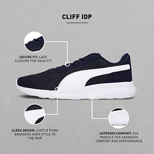 Image of Puma Unisex Cliff IDP Peacoat-Puma White Running Shoe 38718603 7UK