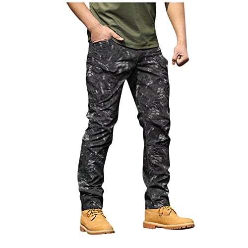 OIOLOYJM Military Cargo Pants for Men Hiking Relaxed Fit Work Waterproof Stretch Tactical Lightweight Outdoor Travel Pant