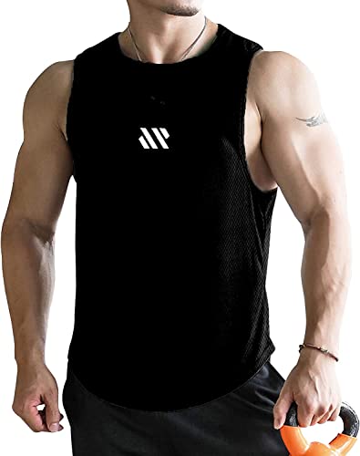 Ruaysge Men'S Tank Tops 3 Pack Sleeveless Workout Mesh Material Quick Dry Athletic Running Gym Muscle Beach Fitness Shirts thumb #1