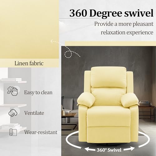 Sillón reclinable giratorio 360 tela madera pino miniatura 5