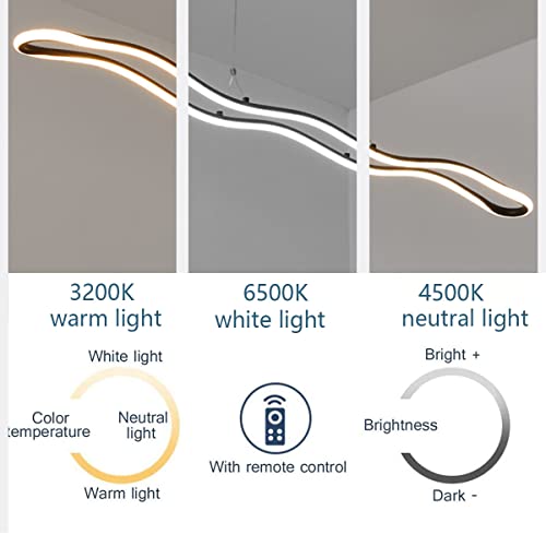Suspension LED table à manger moderne dorée spirale de 80cm de long réglable avec télécommande