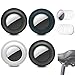 4 Packs étui en Silicone Compatible avec Apple Airtags, Anti-Rayures Airtag adhésif Support étui Airtag Autocollant Housse de Protection, Coller sur Tablette vélo Chien Collier(Noir&Bleu&Blanc)