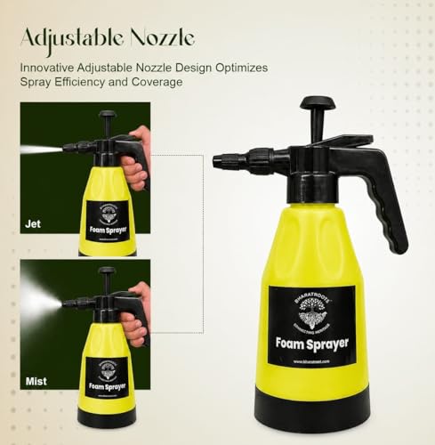 Image of 1.5L Pressure Spray Pump with Adjustable Nozzle,Leak-Proof Compression Sprayer for Watering, Fertiliser & Pesticide, Garden Lawn Plant Care And 800 Gsm Microfiber Cloth For Cleaning(Combo)