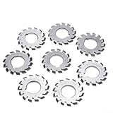 HSS M1 Involute Gear Cutter Set Eight High Speed Steel Pieces with a Standard Pressure Angle of 20 Degrees
