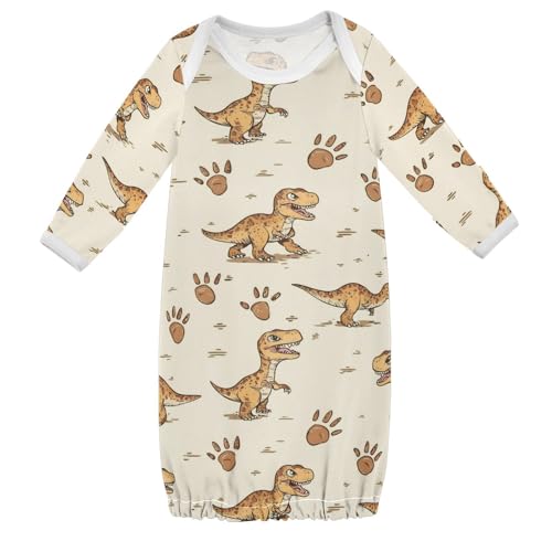 vvfelixl Baby Sleeper Gown for Newborn Boy Girls Cartoon Dinosaurs Infant Nightgown for 0-3 Months Multicolor