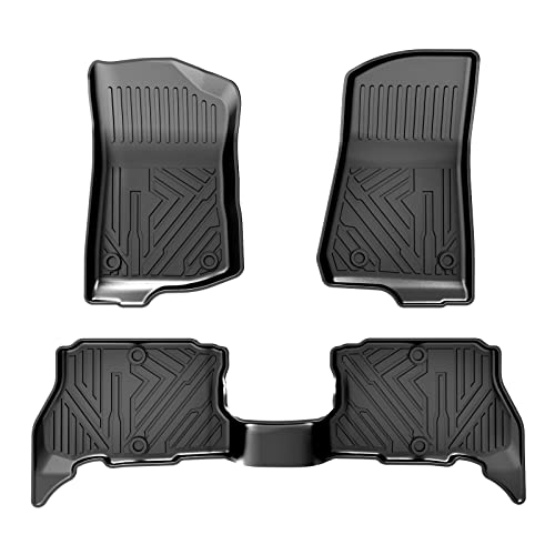 Kust Floor Mats For 2021-2023 Jeep Wrangler 4Xe 4 Door (Not For 4Xe 2 Door And Jl Unlimited Models) All Weather Floor Mats Carpet Liners 2 Row Liner Set Black #TOP19