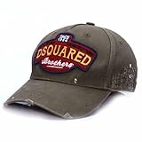 dsquared2 geneve  DSQUAREDS Casquette de baseball classique pour homme - Casquette d\'été décontractée - Broderie classique, vert militaire, Taille unique