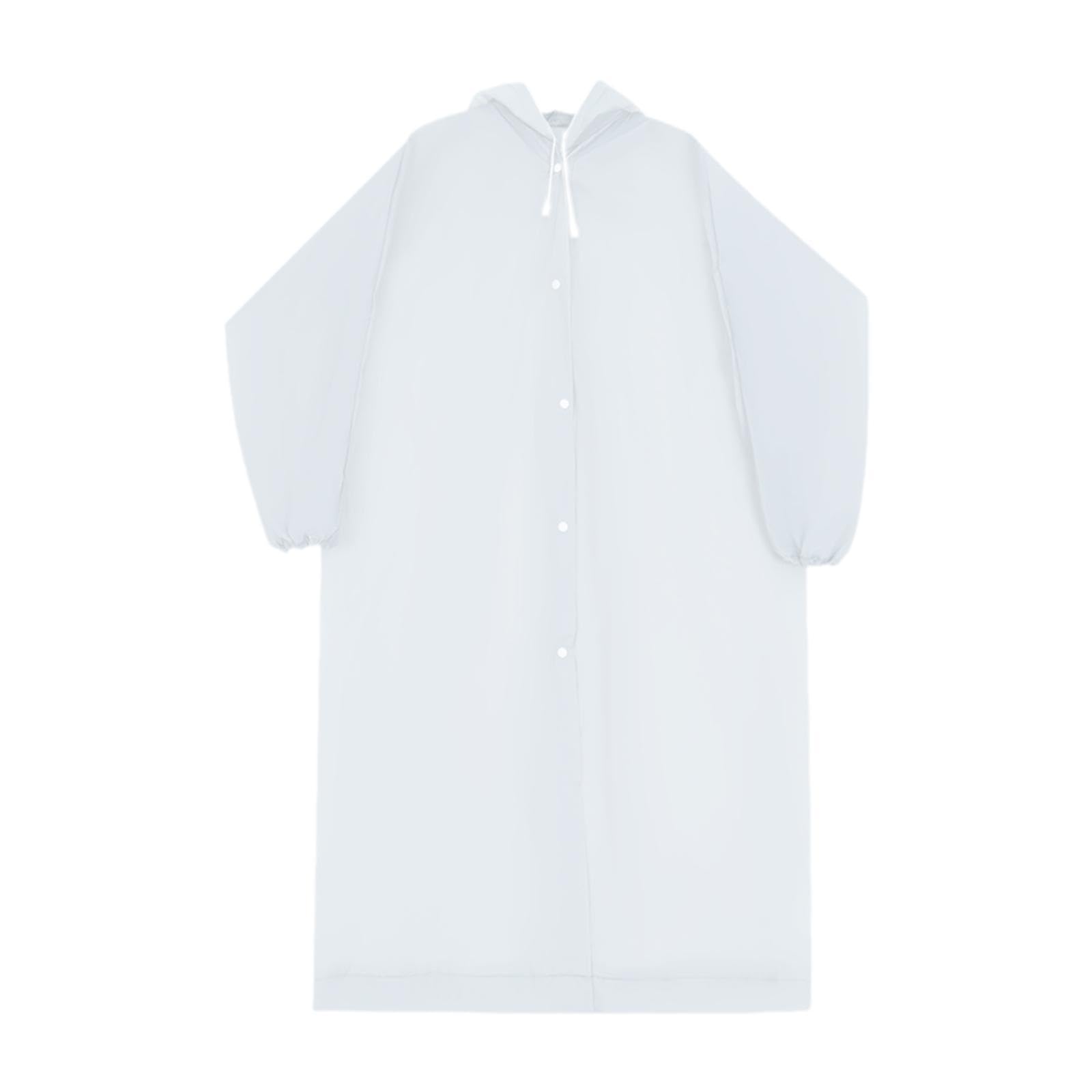 MERISHOPP Portable Raincoat Reusable Waterproof Rain Jacket for Outdoor Travel Camping Clear White-image-21