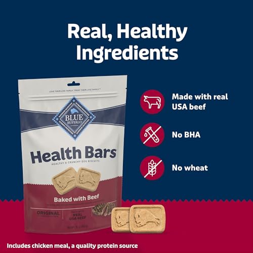Image of Blue Buffalo Health Bars Beef Dog Biscuits, 16 oz (Pack of 4)