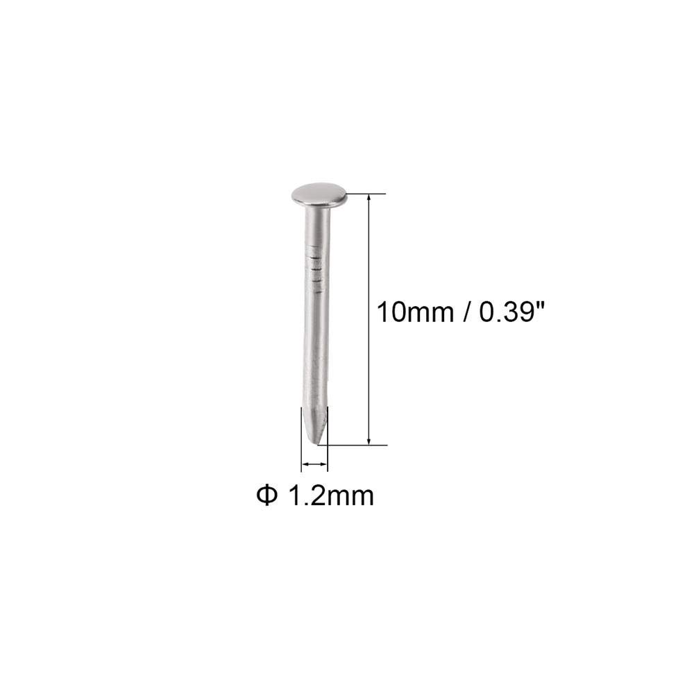 Clavos de ferretería, clavos de acero para ladrillos, 1000 clavos pequeños de 1,2 mm x 10 for decoración bricolaje, cuadros, cajas madera, accesorios for el hogar