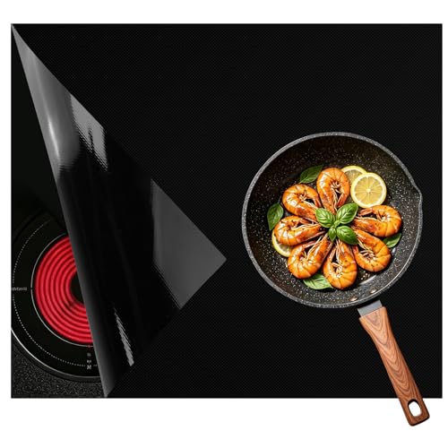 ASSRECT 61x53cm Induction Hob Protector Mat Silicone Magnetic Cooktop Cover Heat Resistant Cooktop Scratch Protector Non-Slip BPA Free Waterproof Kitchen Worktop Saver for Induction Stove