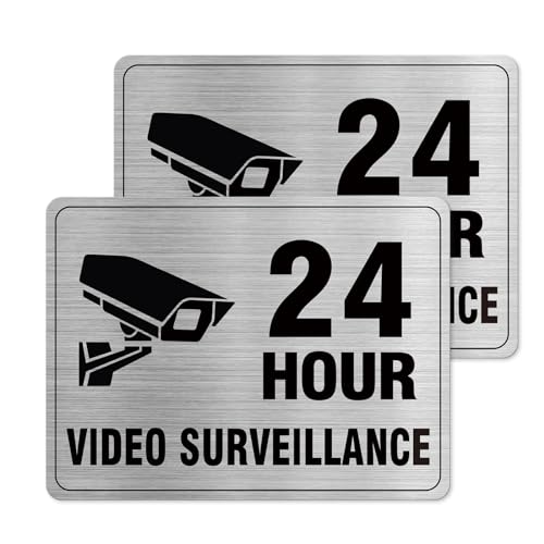 Panneau vidéosurveillance dissuasif en aluminium pour éviter les cambriolages de nuit