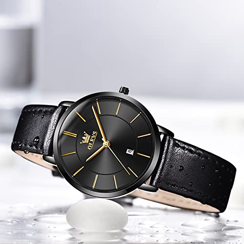 Image of OLEVS Womens Watch Minimalist Simple Slim Thin Original Analog Quartz Dress Wrist Watches Stainless Steel Mesh or Leather Strap Waterproof Watches for Ladies