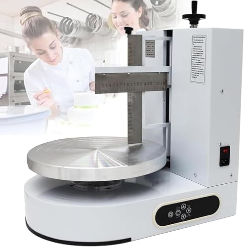 Cake Decorating Turntable Electrical Rotating Adjustable Cake Edge Surface Scraper 35cm Turntable,for 4-12InchesCakes, Automatic Birthday Cake Cream Spreading Coating Edge Smoothing Polisher