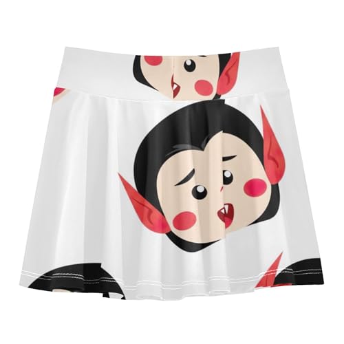 Joisal Toddler Tennis Skirts Cute Vampire Faces Girls' Shorts Athletic Skorts Outfit Girl Skort 4t2
