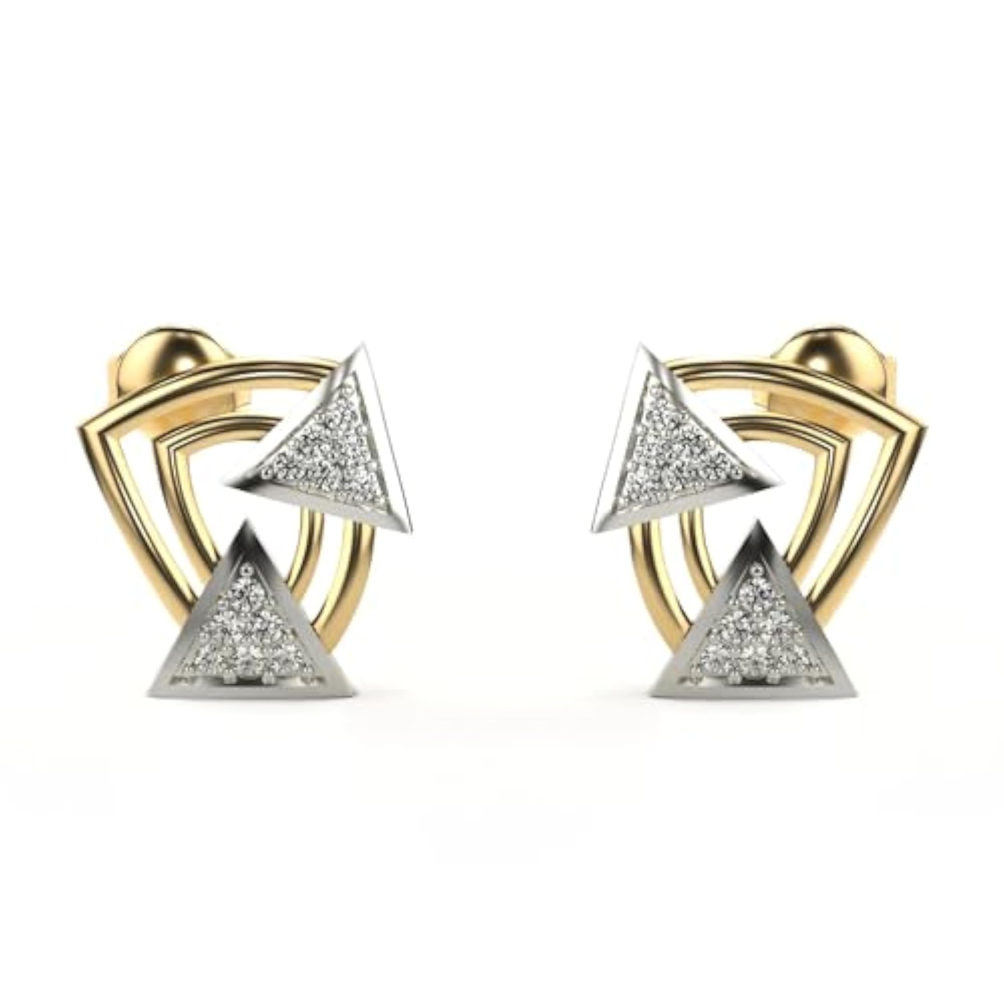 Women's Stylish Yellow Lab Grown Diamond 0.25cts Sterling Silver Earrings