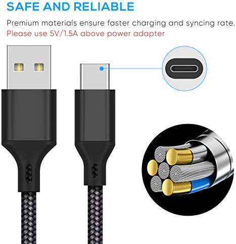 MENEEA Charger Charging Cable for PS5 Controller,for Xbox Series X,for Xbox Series S,for Nintendo Switch Controller,2 Pack 10FT Replacement USB C Cord Nylon Braided Type-C Ports Accessories Kit,Black 5 415kbNabdOL. AC