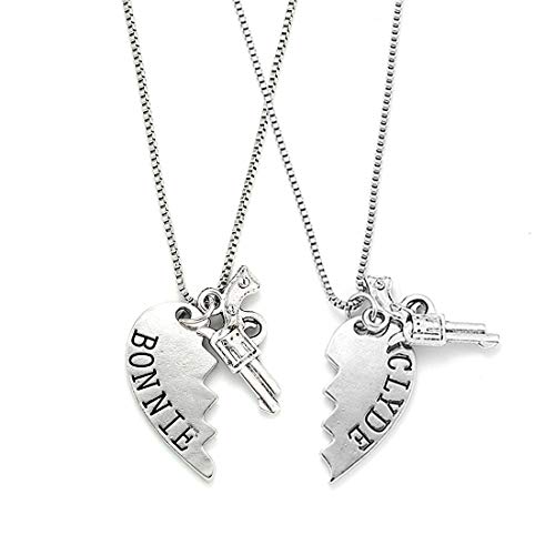 Preisvergleich Produktbild Fashband BONNIN und CLYDE Zweiteilige Liebeshalskette Pistolenhalskette Exquisites Liebeshalsband Weihnachtsgeburtstagsfest Freundin Geschenk Geschenk Modeschmuck für Frauen und Mädchen