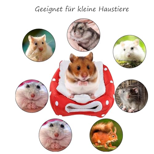 MXYZQDE Meerschweinchen Bett, Kuscheliges Erdbeer Haus für Meerschweinchen Zubehoer, Kuschelhöhle Meerschweinchen Geeignet für Winter Warm und Sauber Sind Haustierliebhaber