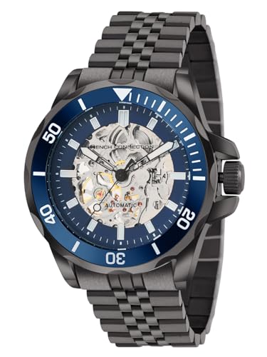 Image of French Connection See Through Blue Round Dial with Stainless Steel Strap Automatic Watch for Mens - FCA22GNM