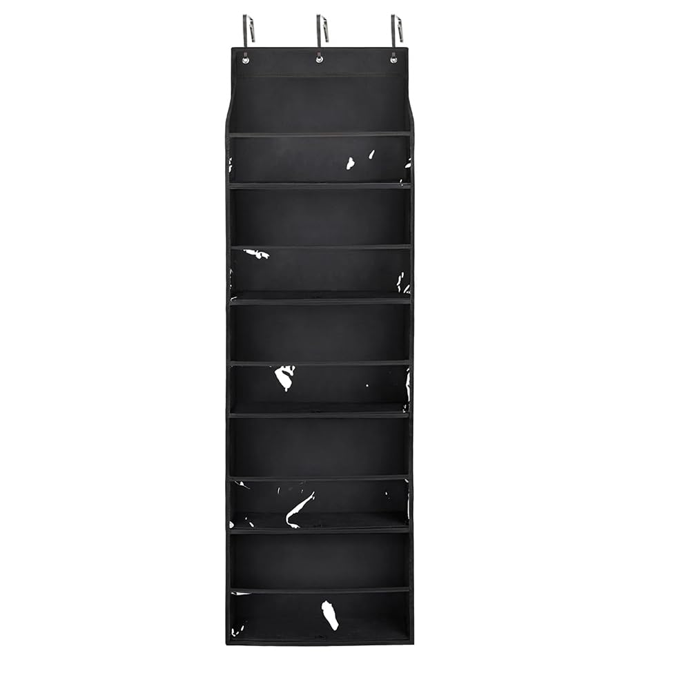 IJSDNVJNDX Wall Mounted Hat Holder-Baseball Cap Organizer-5 Tier Hat Rack for Door-Clear Deep Pockets, Holds 60+ Caps, 3 Hooks