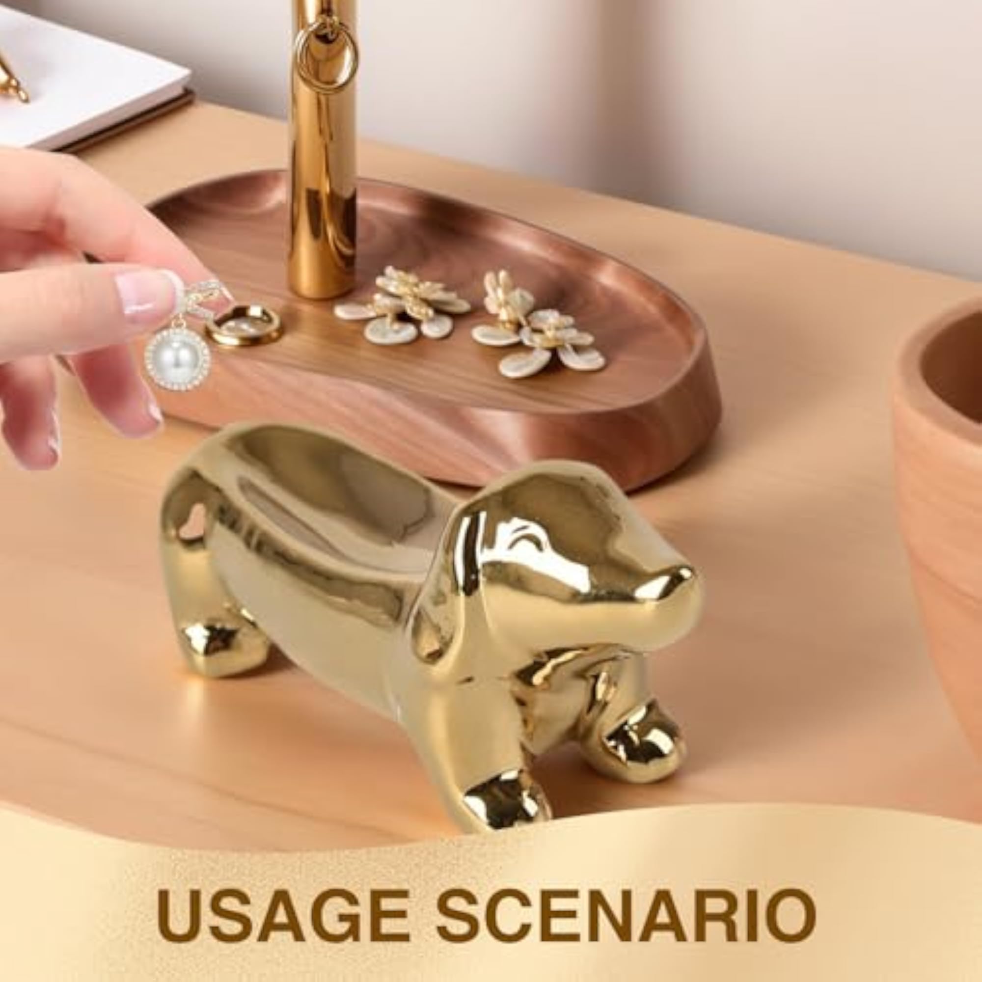 Dachshund Ring Holder Ceramic Trinket Tray