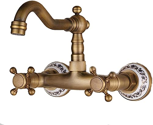 Robinet de cuisine en cuivre mural au design européen épuré pour eau chaude