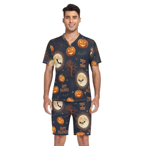 Pajamas for Men Short Sleeve Pajama Set Loungewear with Pockets, S-XXL4