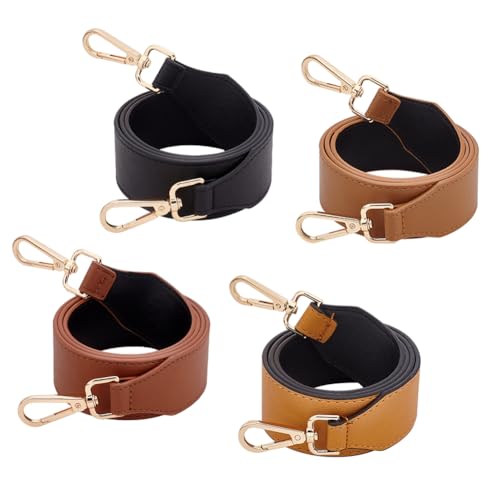 Image of PH PandaHall 4 Colors 1.5 Inch Leather Bag Wide Shoulder Strap, Leather Strap for Crossbody Bag, Replacement Wallet Strap, Removable Tote Bag Shoulder Strap with Gold Lobster Buckle