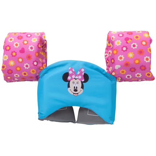 SwimWays Disney Minnie Mouse Swim Trainer with Arm Floaties; Kids 33-55 lbs