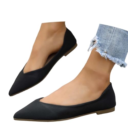 Mocassins plats été légers pour le travail et la marche active avec bout pointu moderne