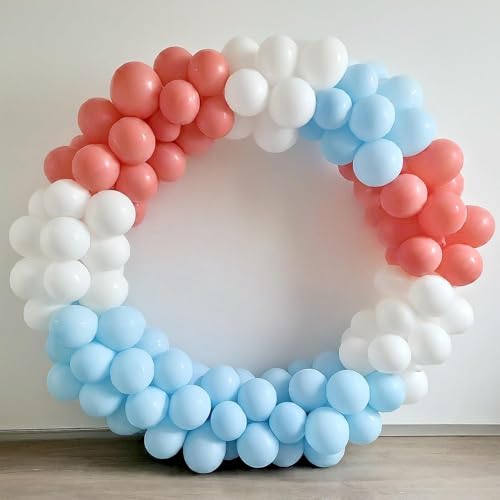 Image of Regular Balloon Combo For Decoration with Glue Dots & Balloon Arch Strip - Party Decor Set For Easy Party Setup (RED BLUE WHITE, 100)