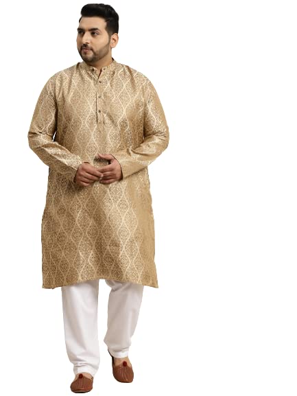 Image of SOJANYA (Since 1958 Men's Jacquard Silk Printed Kurta & Pyjama Set