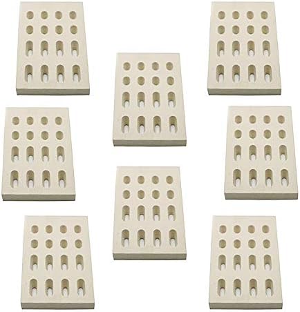 bbq777 8-Pack Ceramic Brick Flame Tamer, Grill Ceramic Briquettes Replacement Parts for Barbeques Galore Grand Turbo, Members Mark, Grand Turbo Grand Hall, Ceramic Radiant Heat Plate