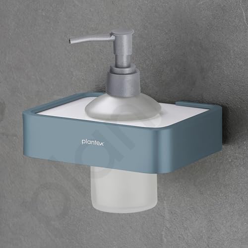 Image of Plantex Aluminium and Acrylic Shampoo Dispenser /Liquid Soap Dispenser for Handwash /Bathroom Accessories - (Grey and Milky White)