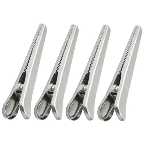 AUTSUPPL 4 pièces Clips de Fermeture Sachet Inox Lot de Pinces Robustes pour Sacs Alimentaires Snack Étanchéité