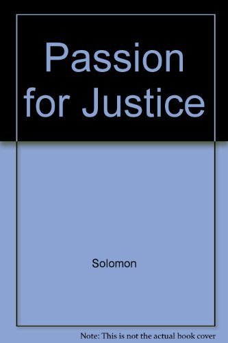 A Passion for Justice: Emotions and the Origins... 0201129663 Book Cover