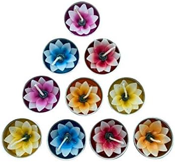 Hibiscus Flower Tealight Candles Scented Tea Lights Aromatherapy Relax Candles for Birthday Party and Wedding Favor Decoration Pack of 10 Pcs.